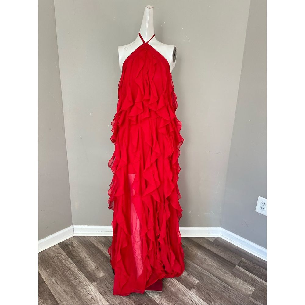 PATBO RUFFLE HALTERNECK MAXI DRESS (RUNWAY) - Picture 8 of 14